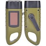 Alomejor Hohe Helligkeit Solarhand Kurbel Taschenlampe Kompakte LED...