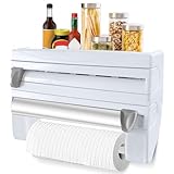 Frischhaltefolienspender, 3 in 1 Multifunktional Alufolienspender und...