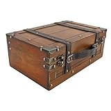 Asixxsix Vintage-Koffer aus Holz, Aufbewahrungsbox aus Antikem Holz mit...