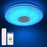 MILFECH 36W LED Deckenleuchte Dimmbar mit Bluetooth Lautsprecher,...