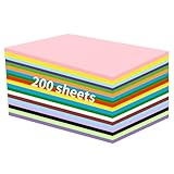 CRESZZLE 200 Blätter Tonpapier Bunt, A4 Malpapier Kinder beidseitig...