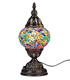 formano Marokko Mosaik Tischlampe orientalisch 28cm - Lampe Metall & Buntem...