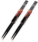 2 Paar Schwarze Drumsticks — 5B — (4 Stück) — Ahornholz —...