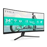 PHILIPS Evnia 34M2C3500L - 32 Zoll WQHD Curved Gaming Monitor, 180 Hz, 0.5...