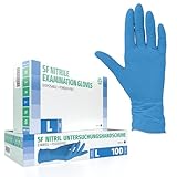 SF Nitrilhandschuhe L Blau – 100 Stück Einweghandschuhe,...
