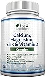 Calcium, Magnesium, Zink & Vitamin D3 | 365 Vegetarische Tabletten für 6...