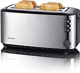 SEVERIN Automatik-Langschlitztoaster, Toaster mit Brötchenaufsatz,...