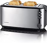 SEVERIN Doppel-Langschlitztoaster mit eingebautem Brötchen-Aufsatz, für 4...