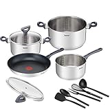 Tefal DAILY COOK Kochgeschirr-Set G713SB | 11tlg. (Stielkasserolle 16cm,...