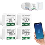 4 PCS CNBINGO Smart Lichtschalter Modul 1 Weg/2 Wege, Mini DIY WLAN...