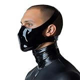 GREEFEI Schwarze Latex Halb Maske,Naturk Gummi Maske Handgefertigte für...
