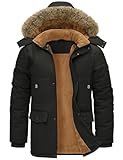 TOMEEK Winterjacke Herren Winter Parka Warm Fleecejacke Winddicht...