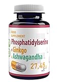 Phosphatidylserine + Ginkgo Biloba + Ashwagandha 250mg 90 Vegan Kapseln,...