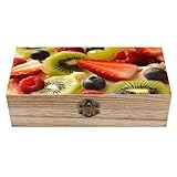Ahdyr Aufbewahrungsbox aus Holz mit Klappdeckel und Frontverschluss, große...