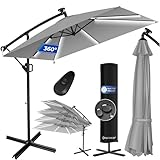 KESSER® Ampelschirm Holly Sonnenschirm Rechteckig LED Solar inkl....