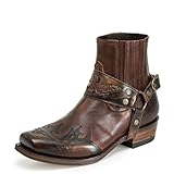 Dcbdx Western Cowboystiefel Herren Buckle Motorradstiefel Quadratische...
