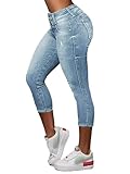 Flamingals Capri-Jeans für Damen, Butt Lifting, Stretch, Mid Rise Skinny...