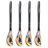 4Pcs Buffalo Horn Löffel Große Pfannen Löffel Abendessen Ware Portion...