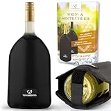 VINOMENTO Kühlmanschette Wein mit Flaschensicherung, schwarze...