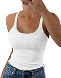 Wenrine Damen Tops Sommer Sexy U-Ausschnitt Gerippt Spaghetti Top Slim Fit...