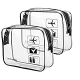 2 Stück Lermende Transparente Kulturtasche, TSA-geprüft Kosmetiktasche,...
