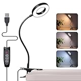 PVUEL 48 LED Leselampe Bett Dimmbar, Schwarz 360° LED Klemmleuchten, 3...