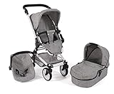 Bayer Chic 2000 645 19 Kombi-Puppenwagen Fides 3-in-1, Jeans grau, 61 x...