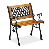 Relaxdays Gartenstuhl mit Armlehne, belastbar, niedrig, Vintage-Design,...
