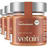 VETAIN Bio Haselnussmus Cremig - 100% Haselnüsse - vegane Haselnusscreme -...