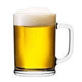Glasset Glasbierkrug 0,5 Liter Set 1 Stück mit Handlichem Griff Glaskrug...