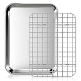 Fire More Backblech mit Abkühlgitter, Edelstahl Backrahmen Rechteckig,...