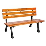 Linder Exclusiv Stabile Parkbank Holz Eisen Gartenbank Bank Sitzbank 120 x...