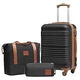 COOLIFE Koffer Set 3 Teilig: Luggage Set Groß 28‘’ + Reisetasche &...