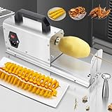 HDaspijh Commercial French Fry Cutter, 3 in 1 Electric Tornado Potato...