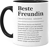 Tassenliebling® - Definition beste Freundin Tasse personalisiert Schwarz -...