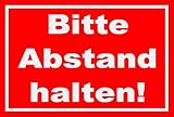 Melis-Folienwerkstatt Schild Bitte Abstand halten - 30x20cm - 3mm...