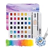 Tongfer Aquarellfarben-Set, 36 Farben, Kunst-Bastelset, Malset mit...