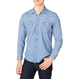Amazon Essentials Herren Slim-Fit-Jeanshemd Mit Langen Ärmeln Und...