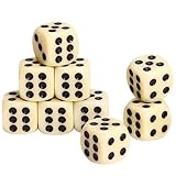 GWHOLE 10 Stück Würfel Set Elfenbein 6-Seitig, 16 mm, Spielwürfel...