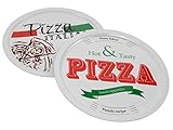 2er Set Pizza Teller - 31,5 cm - Pizzateller Speiseteller Porzellan...