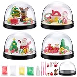WEBEEDY 4 Set Weihnachts Schneekugel Kit DIY Deine Eigene Schneekugel Set...