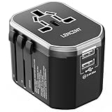 LENCENT Reiseadapter Weltweit Internationaler Reisestecker mit 2 USB...