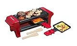 Bestron Raclette für 1 bis 2 Personen, Mini Tischgrill mit zwei Pfännchen...