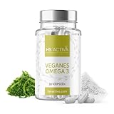 HS Activa Omega 3 Kapseln hochdosiert vegan – 90 Algenöl Kapseln mit...