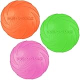 aiMaKE 3 Stück Hundefrisbee ，15cm Hunde-Frisbee aus Natürlichem...