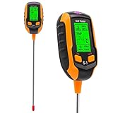 RUIZHI 4-in-1 Boden-Tester, pH Messgerät Erde, Boden pH-Meter mit...