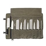 QEES Kochmesser Rolltasche 11 Slots, Messertasche für Camping, Wandern,...