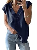 Saodimallsu Damen V-Ausschnitt Pullover Weste Oversized Ärmellos Tank Tops...