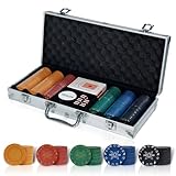 BROILISSIMO Pokerset Pokerkoffer Profi 300 PCS Pokerspiel inkl.Pokerdecks...