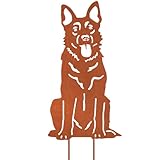 VerLuky Deutscher Schäferhund Gartenstecker Rost,Roststecker Metall Hund...